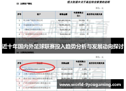 近十年国内外足球联赛投入趋势分析与发展动向探讨